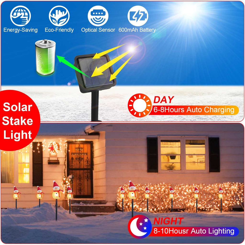 Solar Snowmen Garden Light