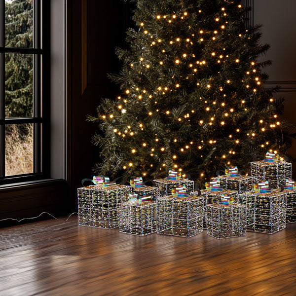 3PCS Colorful Lighted Christmas Gift Boxes