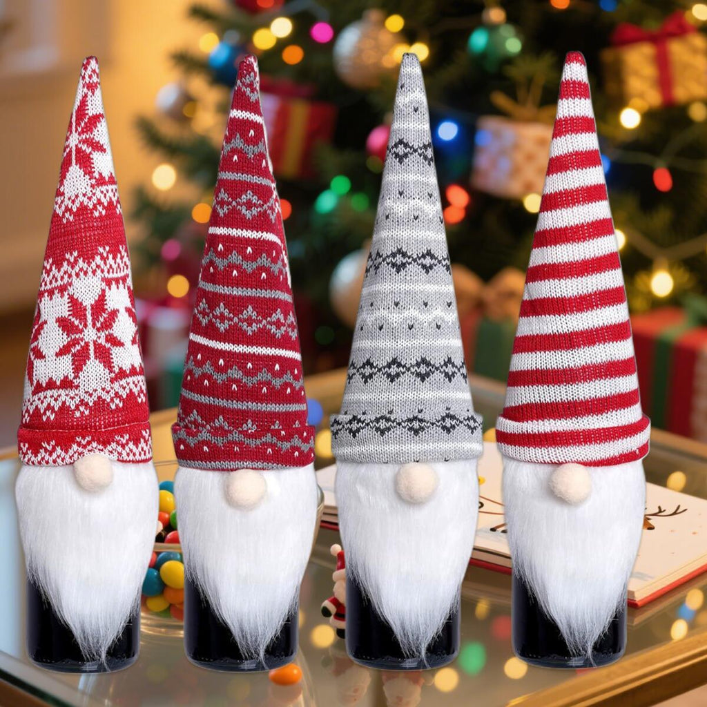 4PCS Christmas Gnome Wine Bottle Covers