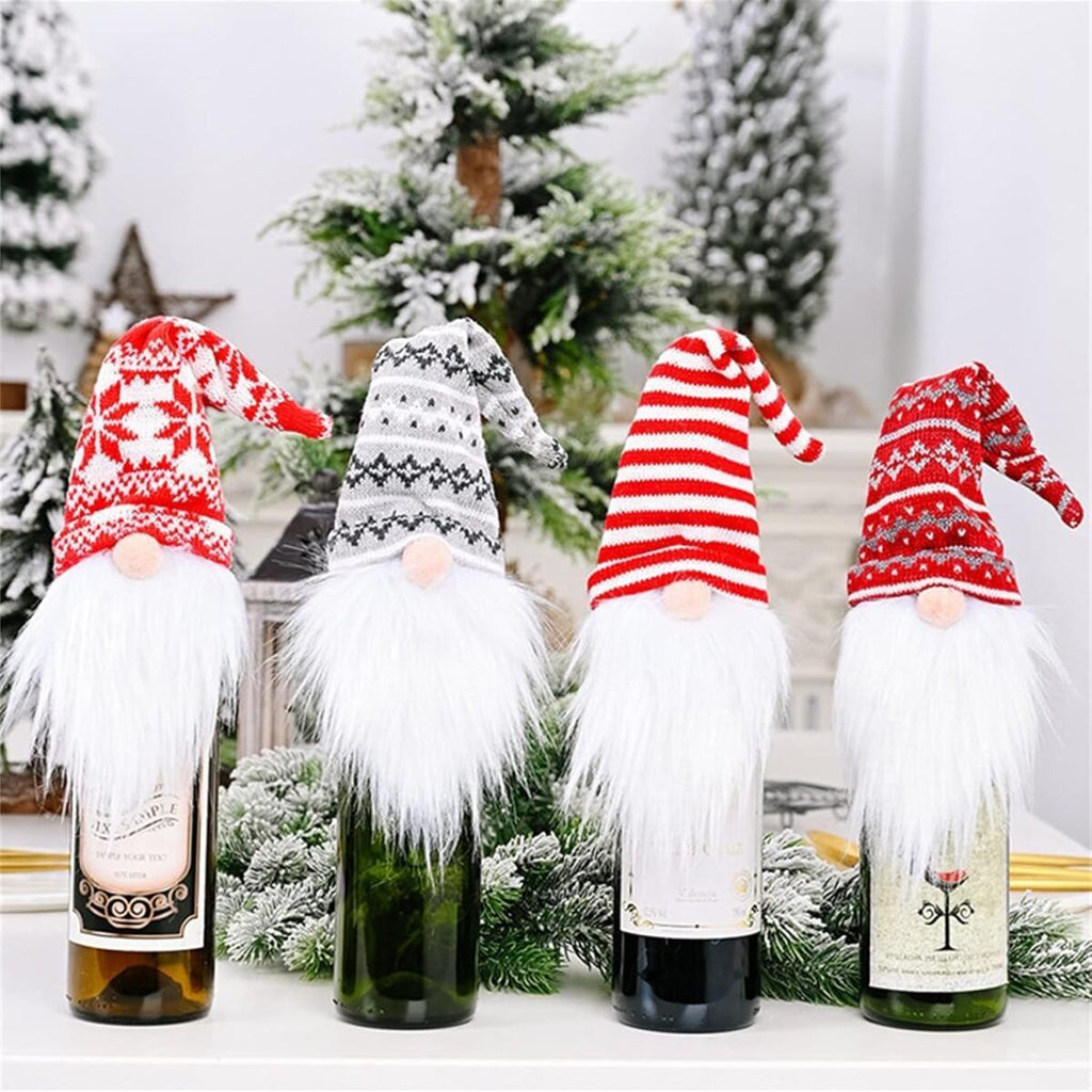 4PCS Christmas Gnome Wine Bottle Covers