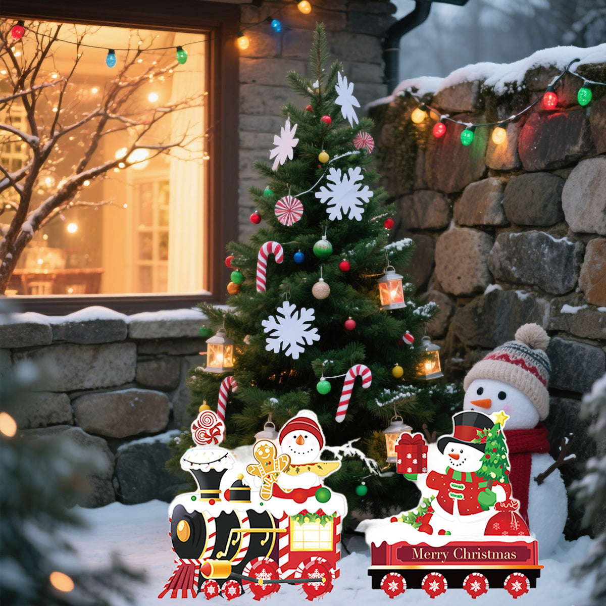 4-Pack Christmas Yard Signs with Stakes