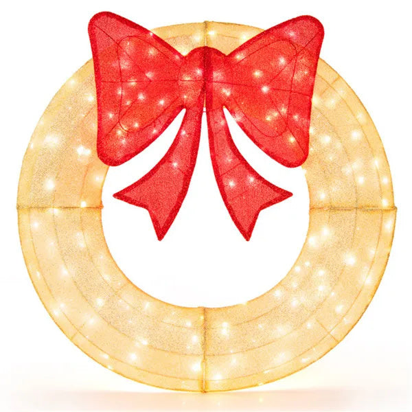 Pre-Lit Christmas Wreath – 200 LED Lights