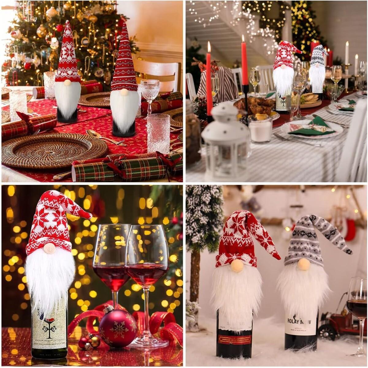 4PCS Christmas Gnome Wine Bottle Covers