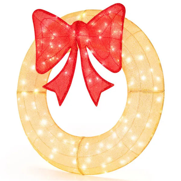 Pre-Lit Christmas Wreath – 200 LED Lights