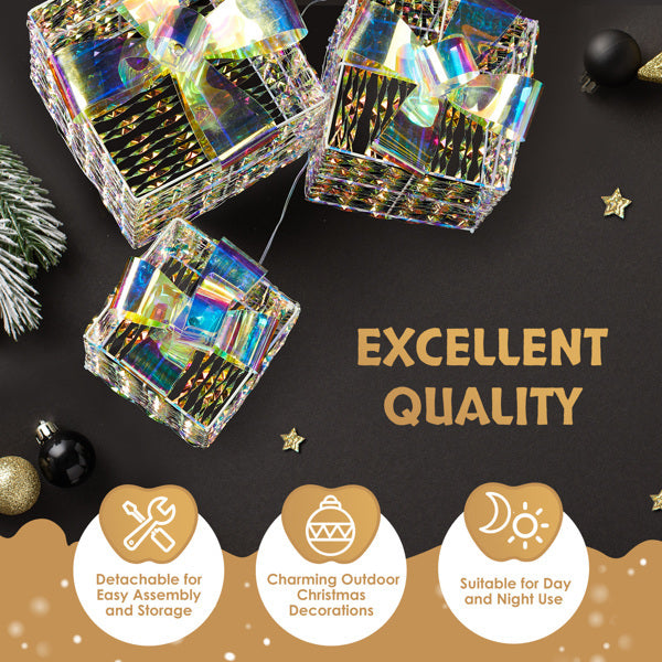 3PCS Colorful Lighted Christmas Gift Boxes