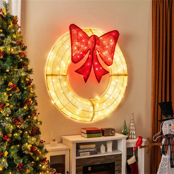 Pre-Lit Christmas Wreath – 200 LED Lights