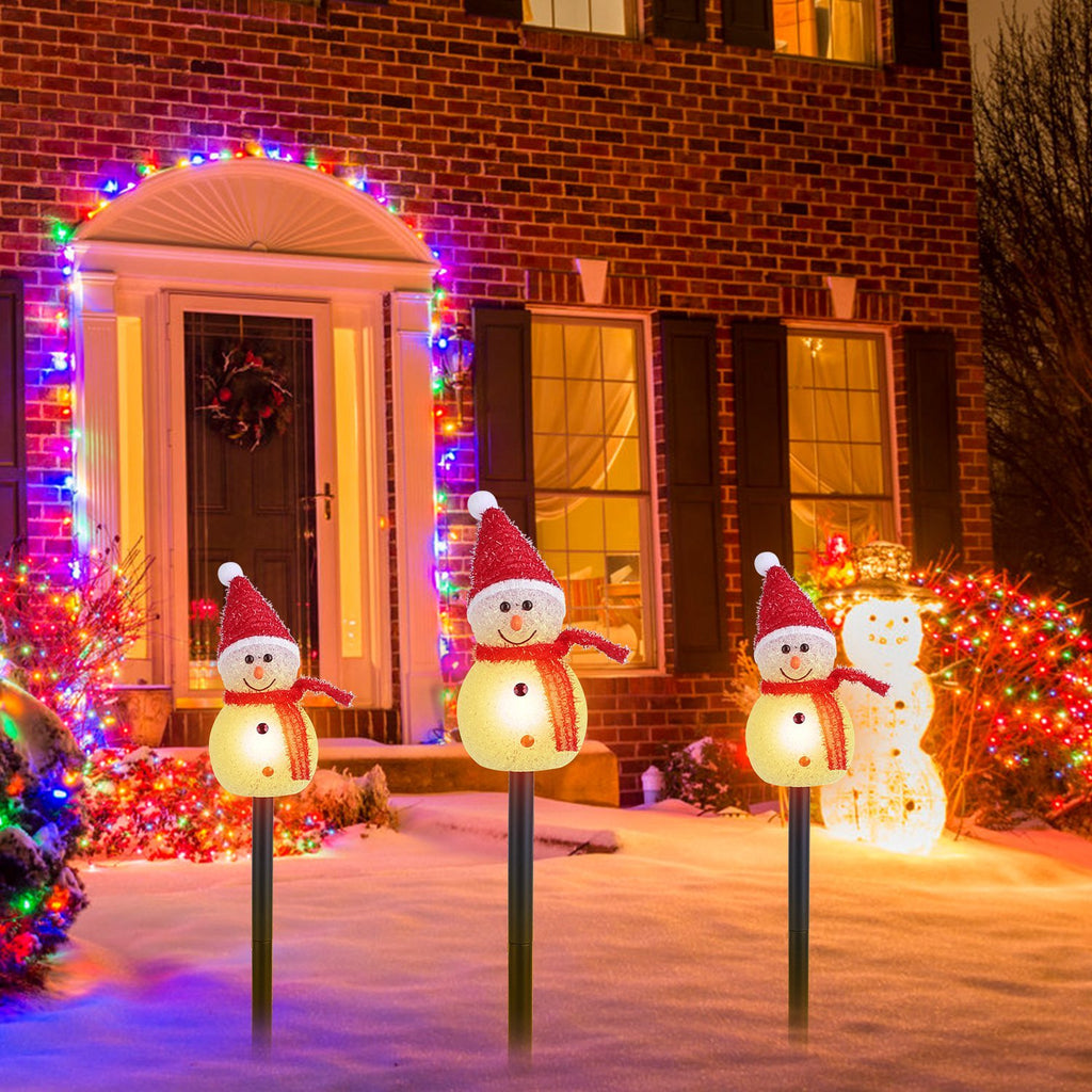 Solar Snowmen Garden Light